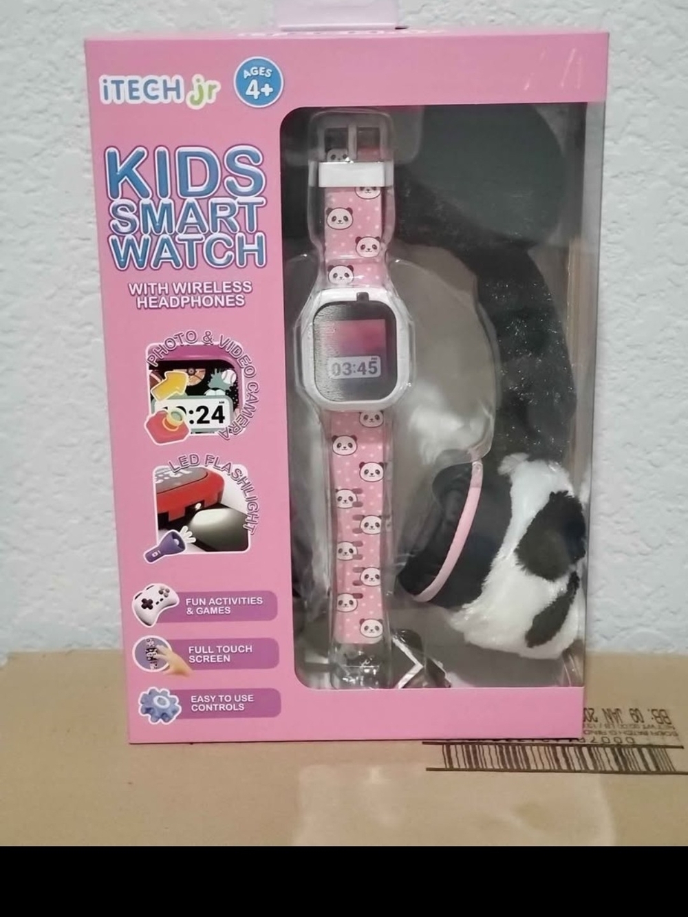 iTECH jr Kids Smart Watch with Headphones - Pink Panda Strap